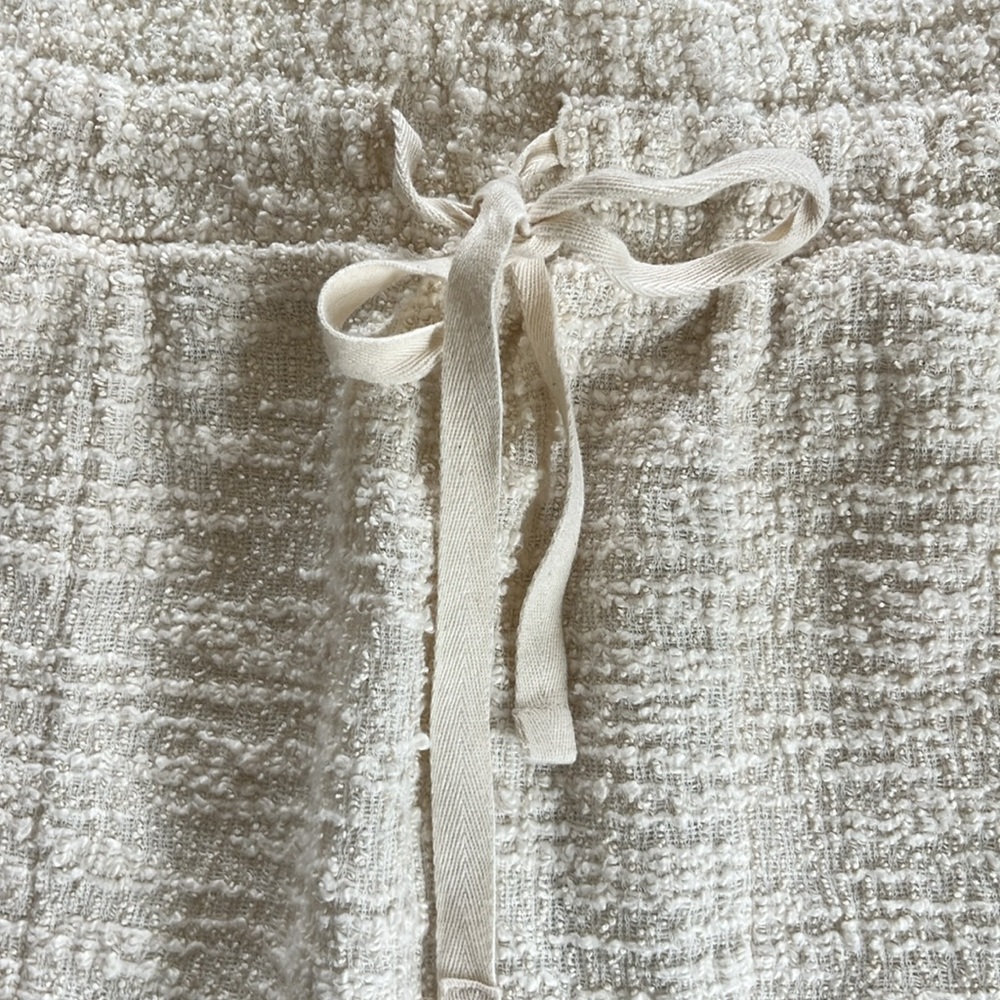 Lou & Grey Sweatshirt Terry Cloth Drawstring Casual Mini Skirt Cream small - Picture 2 of 6